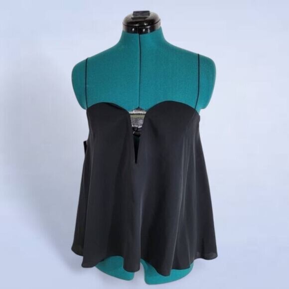 Kenzo Black Silk Blend Crepe Tank - Size 6 - Picture 1 of 9